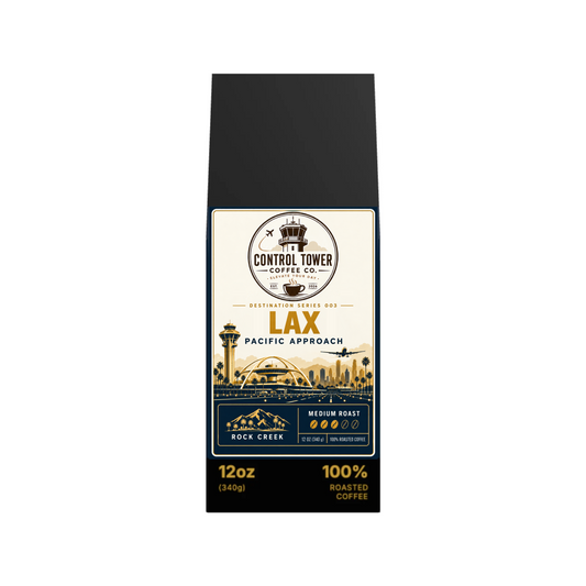 LAX Pacific Approach medium roast coffee, 12 oz bag, front view